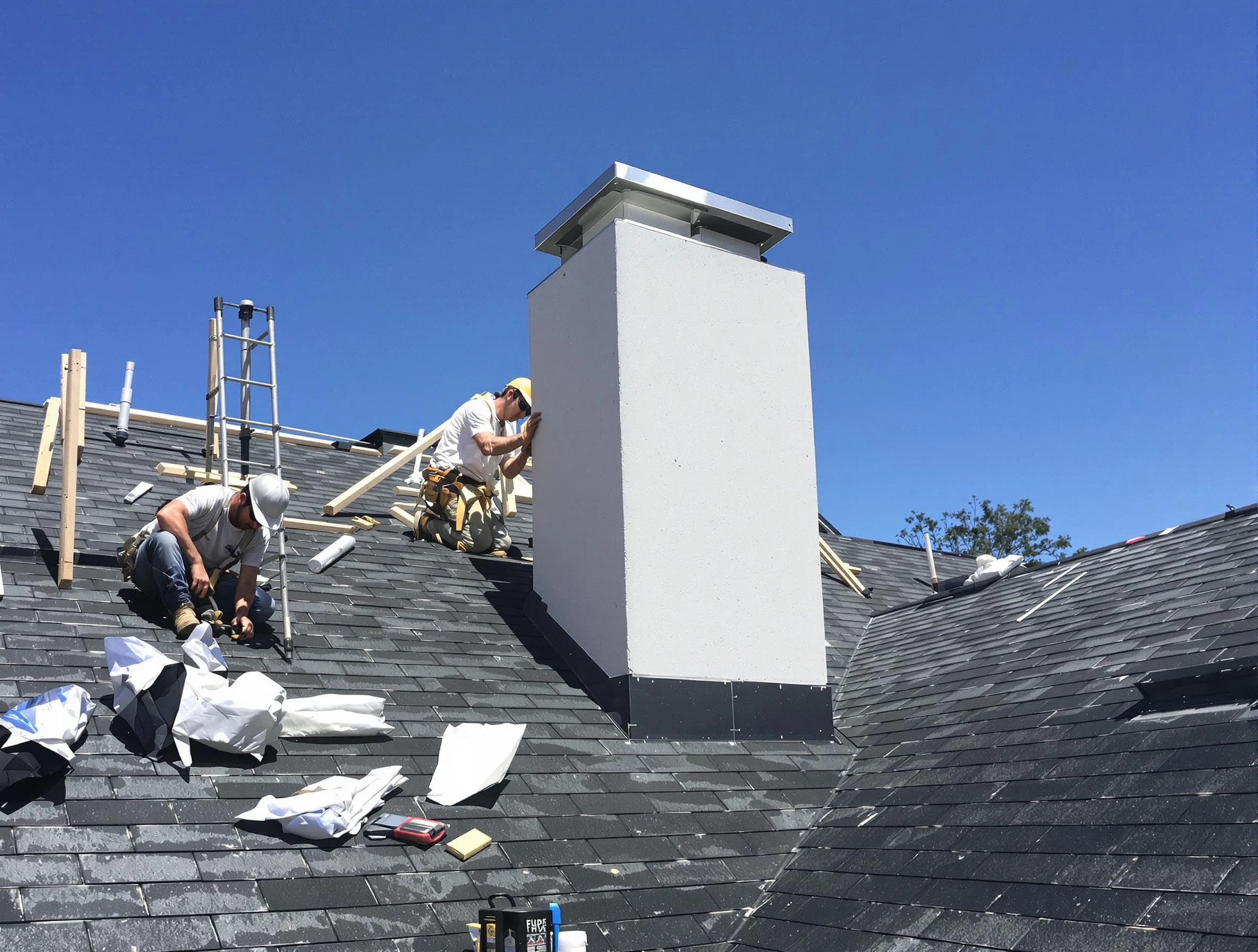 Ogden Chimney Sweep crew installing a new chimney in Ogden, UT