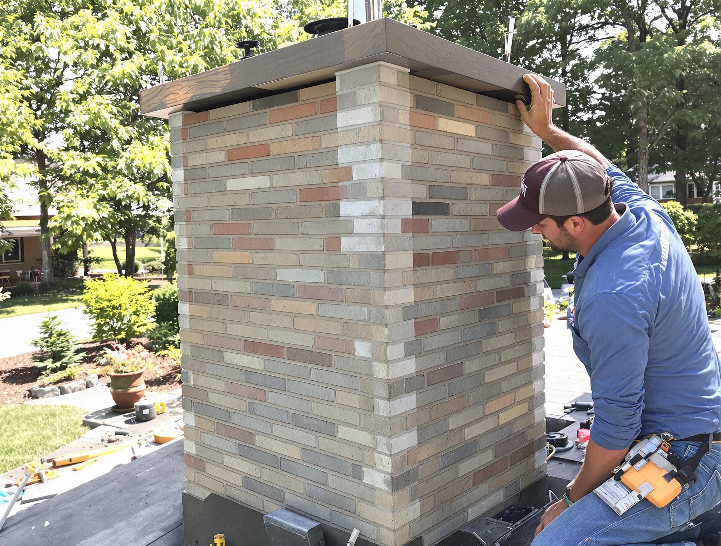 Ogden Chimney Sweep completing a modern chimney remodel in Ogden, UT