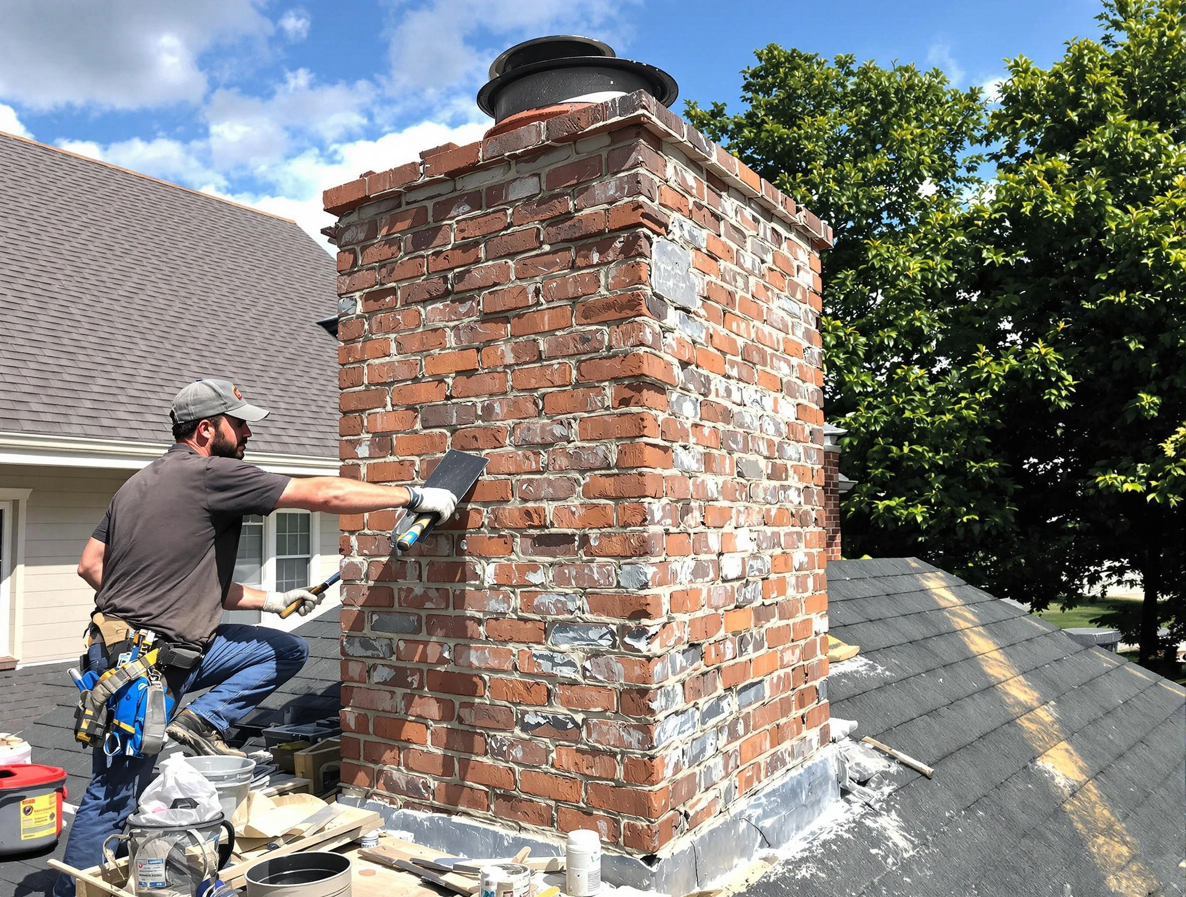 Completed chimney rebuild by Ogden Chimney Sweep in Ogden, UT